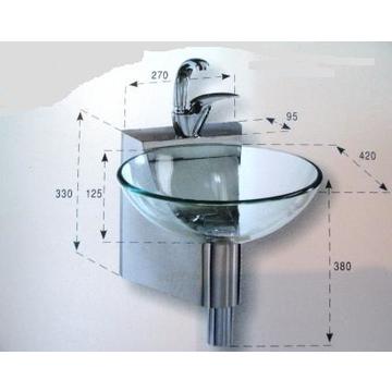 כיור זכוכית עגול שקוף יולית  מק"ט  YU1942R